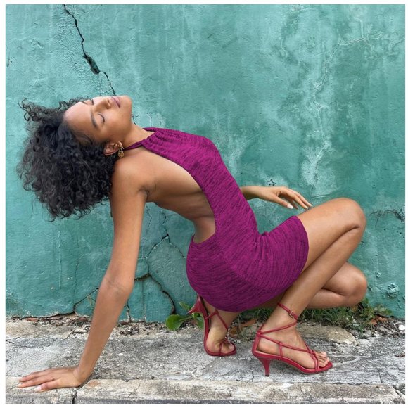 Sexy Backless Halter Dress Bodycon Micro Mini Dress Party - Picture 8 of 10